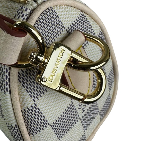 🆕 Louis Vuitton Style Mini Speedy Bandoulière 20 Monogram Strap Beige 🆕 - Picture 4 of 7